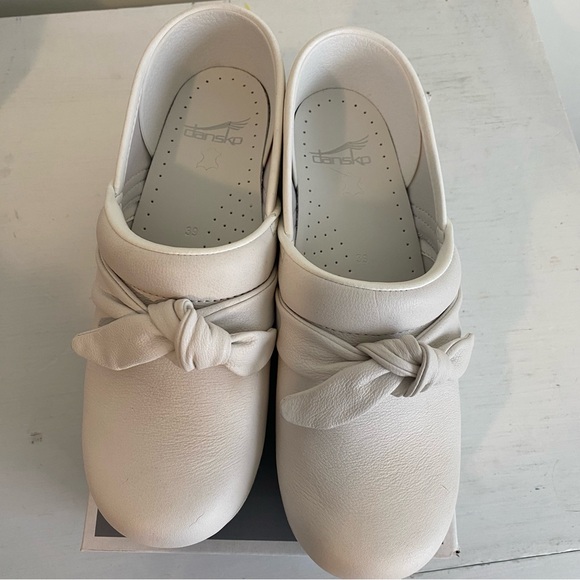 Dansko Pro Bow Nappa Professional Leather Clogs Shoes White Sz 39 US 8 - Picture 4 of 16